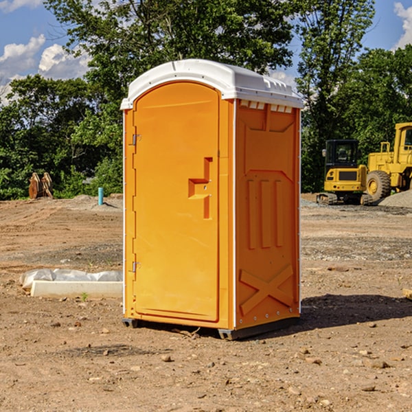 how often are the portable restrooms cleaned and serviced during a rental period in Ree Heights